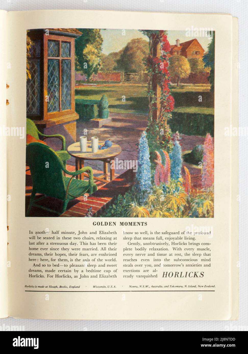Old 1950s British Advertising for Horlicks Foto Stock