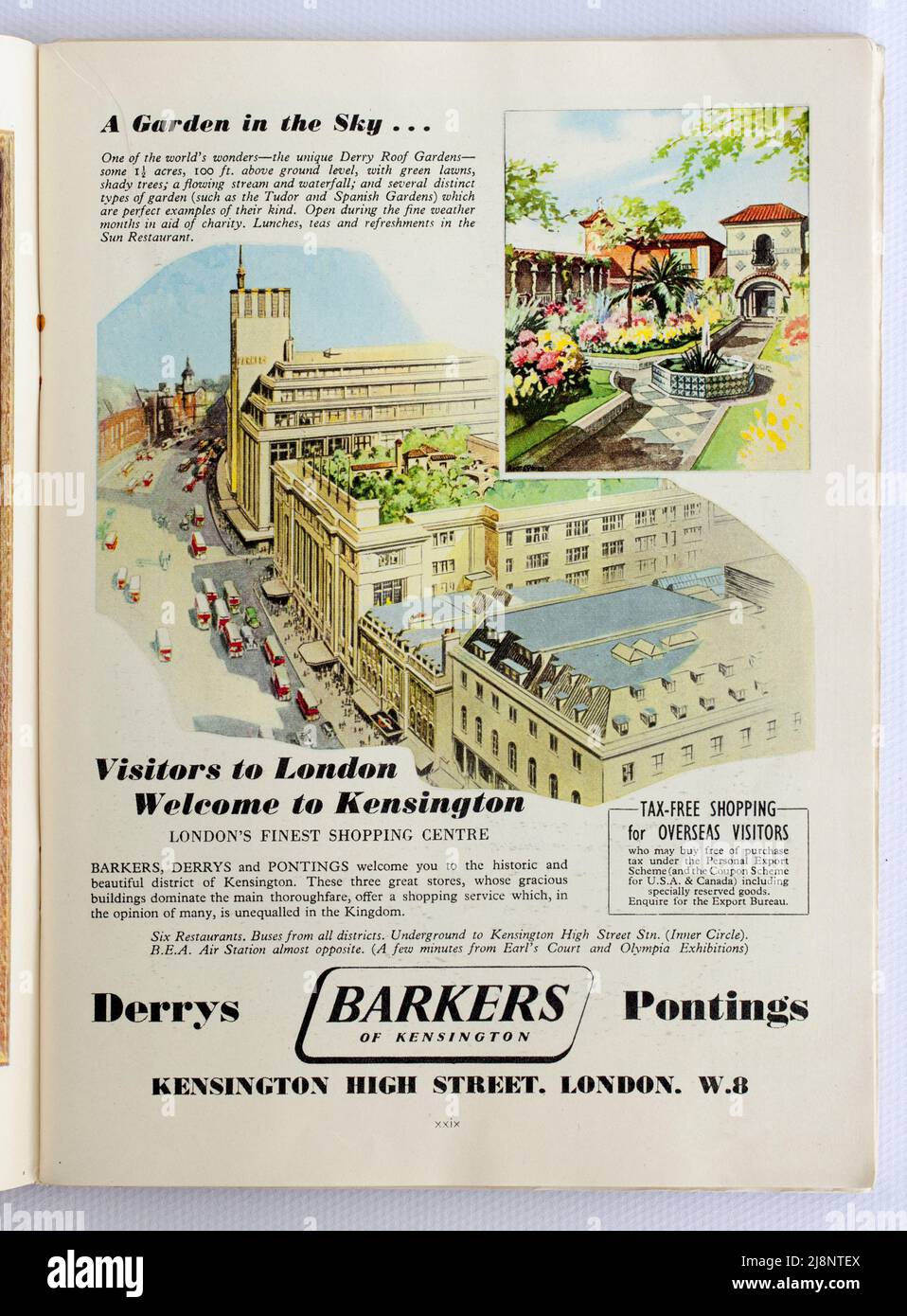 Old 1950s British Advertising Barkers di Kensington Foto Stock
