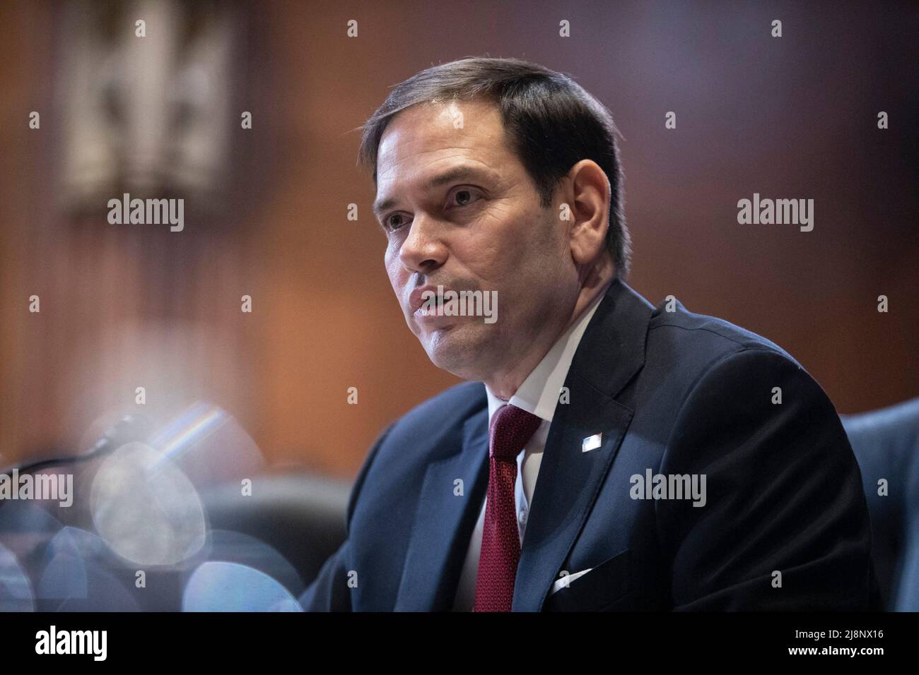 Il Sen. Marco Rubio (R-Fla.) parla durante un'audizione della sottocommissione per il lavoro, la salute e i servizi umani, l'istruzione e le agenzie correlate per discutere la richiesta di bilancio del Presidente Biden per l'anno fiscale 2023 per il National Institute of Health di Capitol Hill a Washington, DC, USA, martedì 17 maggio, 2022. Foto di Anna Rose Layden/Pool/ABACAPRESS.COM Foto Stock