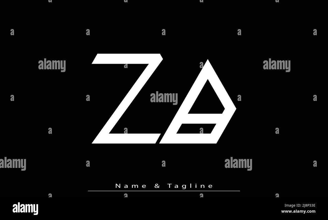 Lettere alfabetiche iniziali logo monogramma ZB , BZ Illustrazione Vettoriale