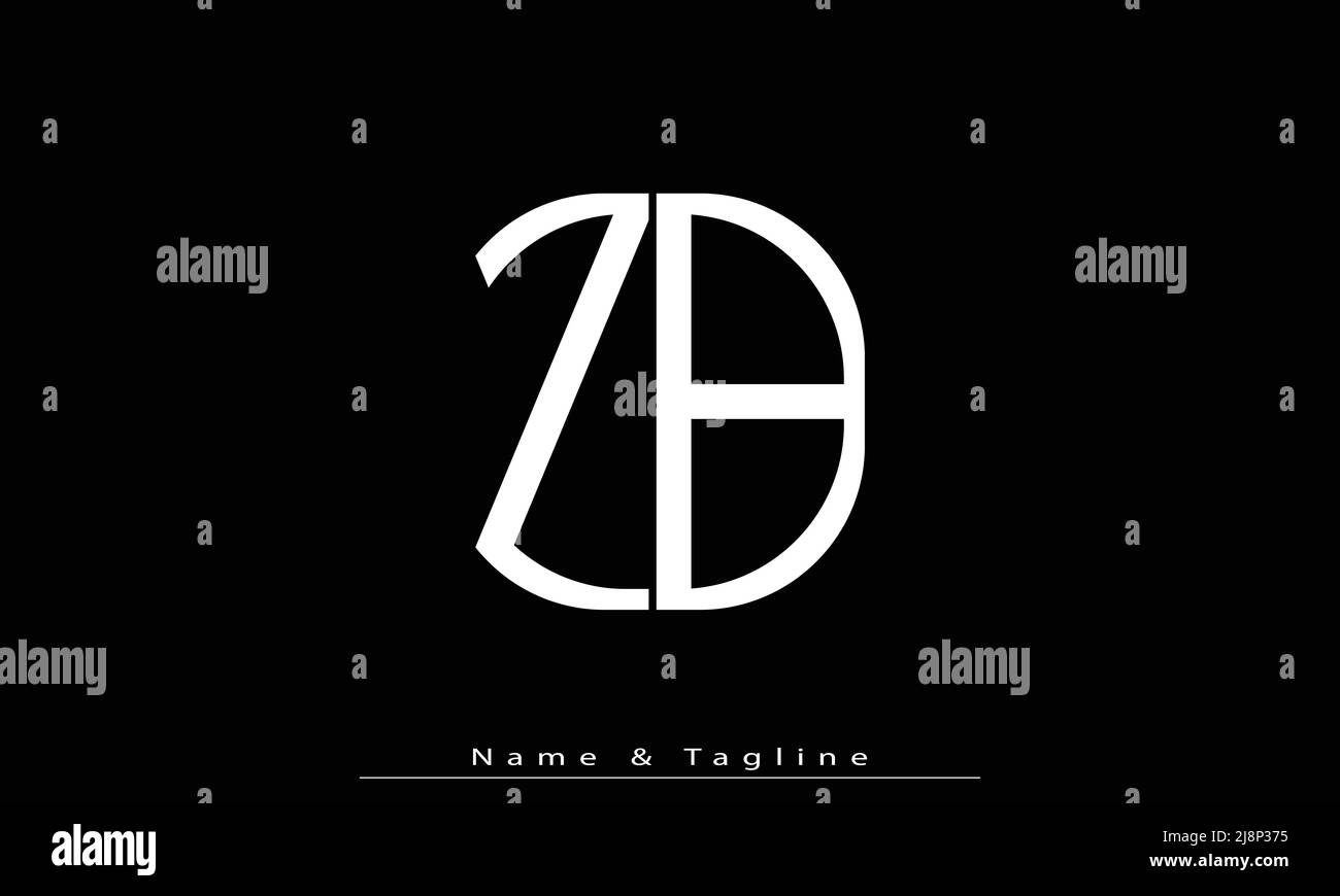Lettere alfabetiche iniziali logo monogramma ZB , BZ Illustrazione Vettoriale