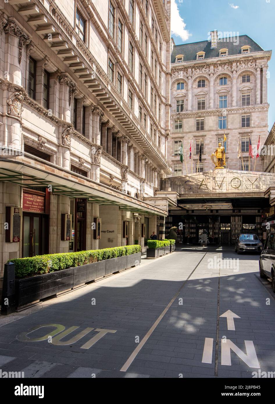 The Savoy, un hotel di lusso a Londra; costruito dall'impresario Richard D'Oyly carte nel 1889, progettato da Thomas Edward Colcutt Foto Stock