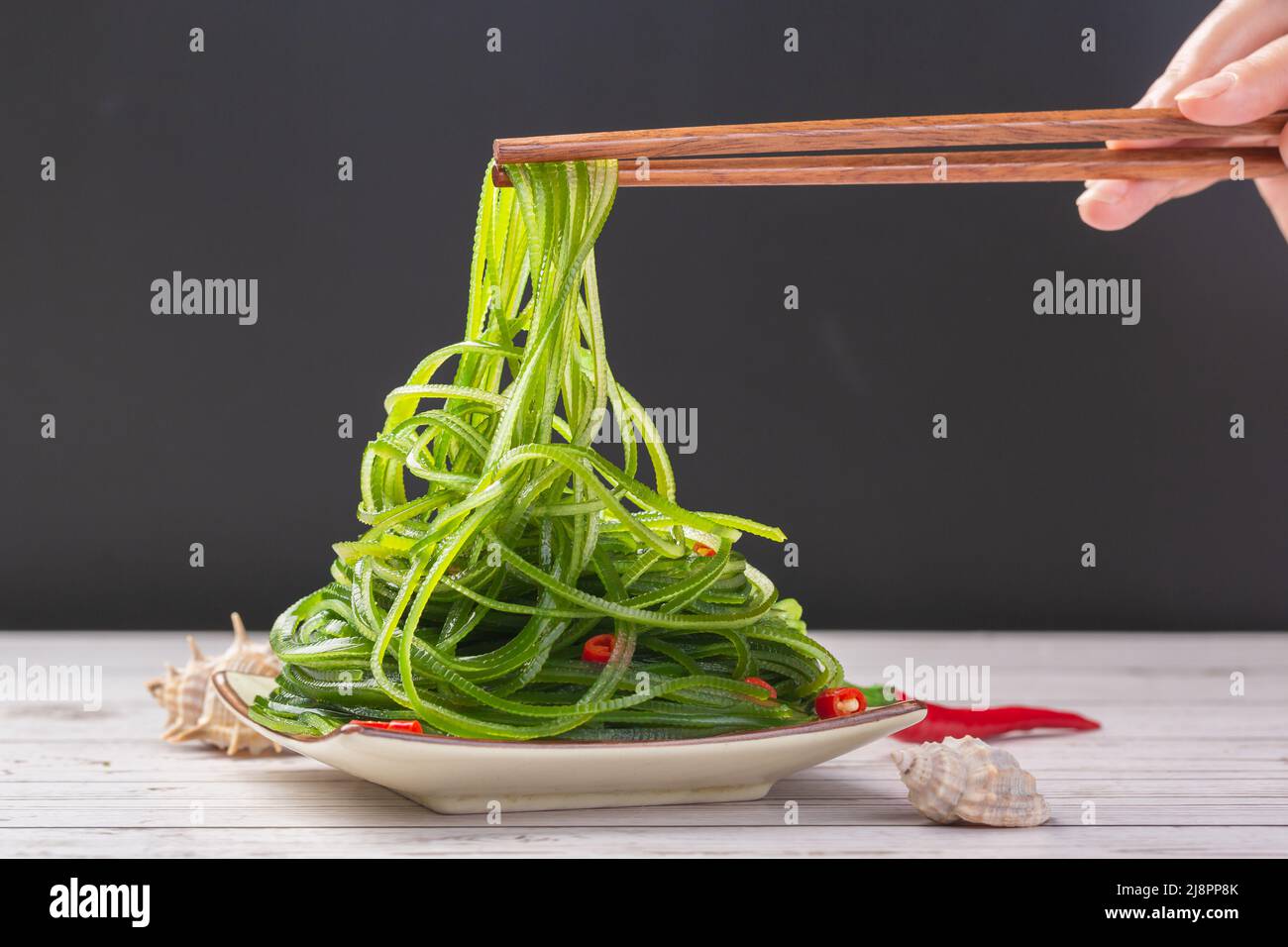 Asian Sea Food Green Kelp Silk compresso Foto Stock