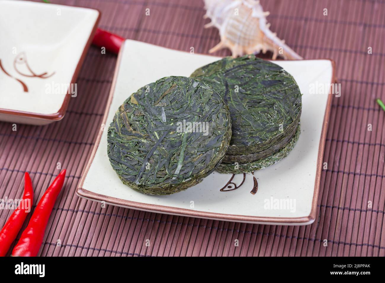 Asian Sea Food Green Kelp Silk compresso Foto Stock