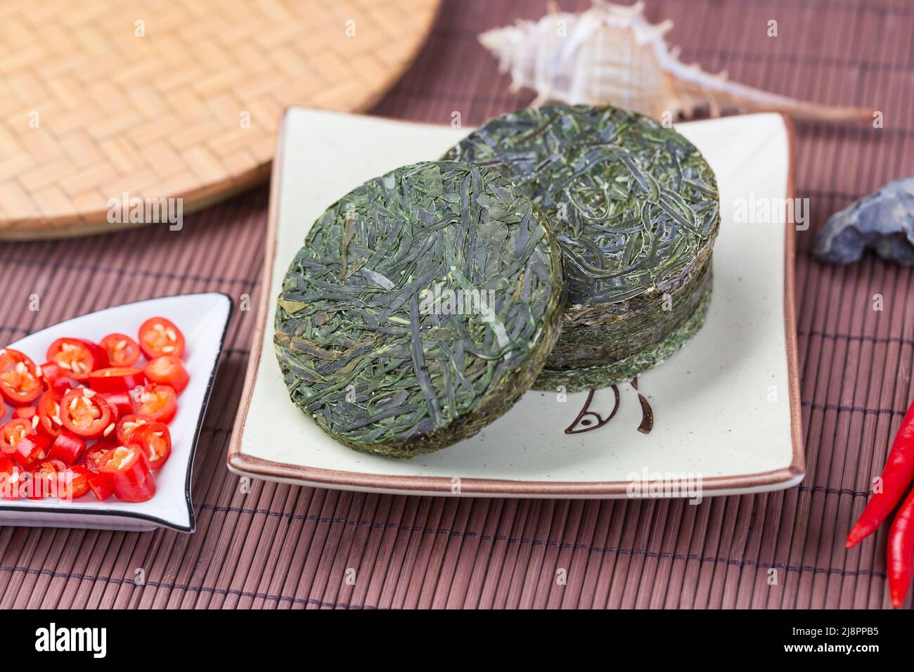 Asian Sea Food Green Kelp Silk compresso Foto Stock