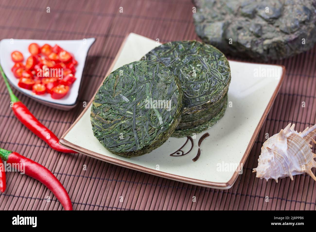 Asian Sea Food Green Kelp Silk compresso Foto Stock