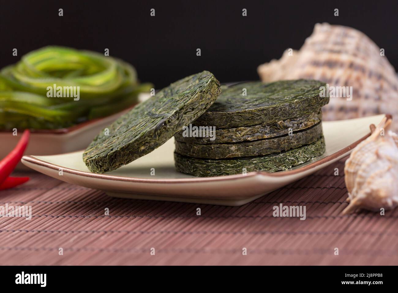Asian Sea Food Green Kelp Silk compresso Foto Stock