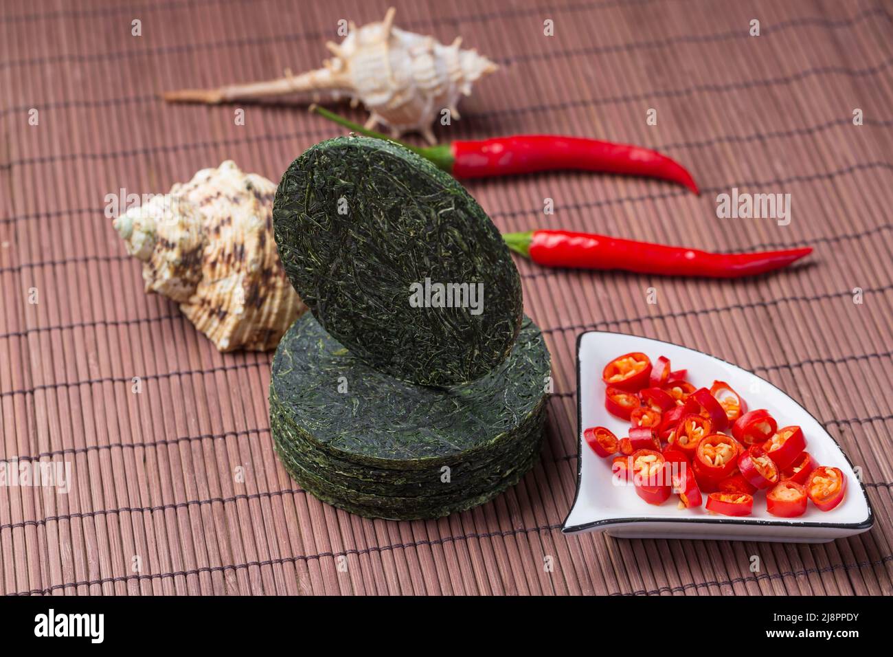 Asian Sea Food Green Kelp Silk compresso Foto Stock