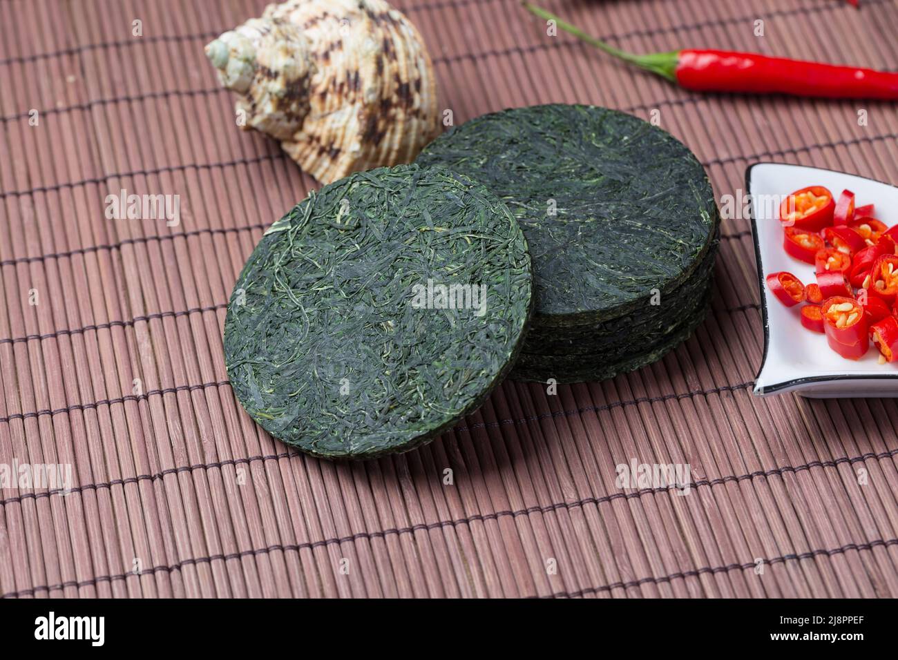 Asian Sea Food Green Kelp Silk compresso Foto Stock