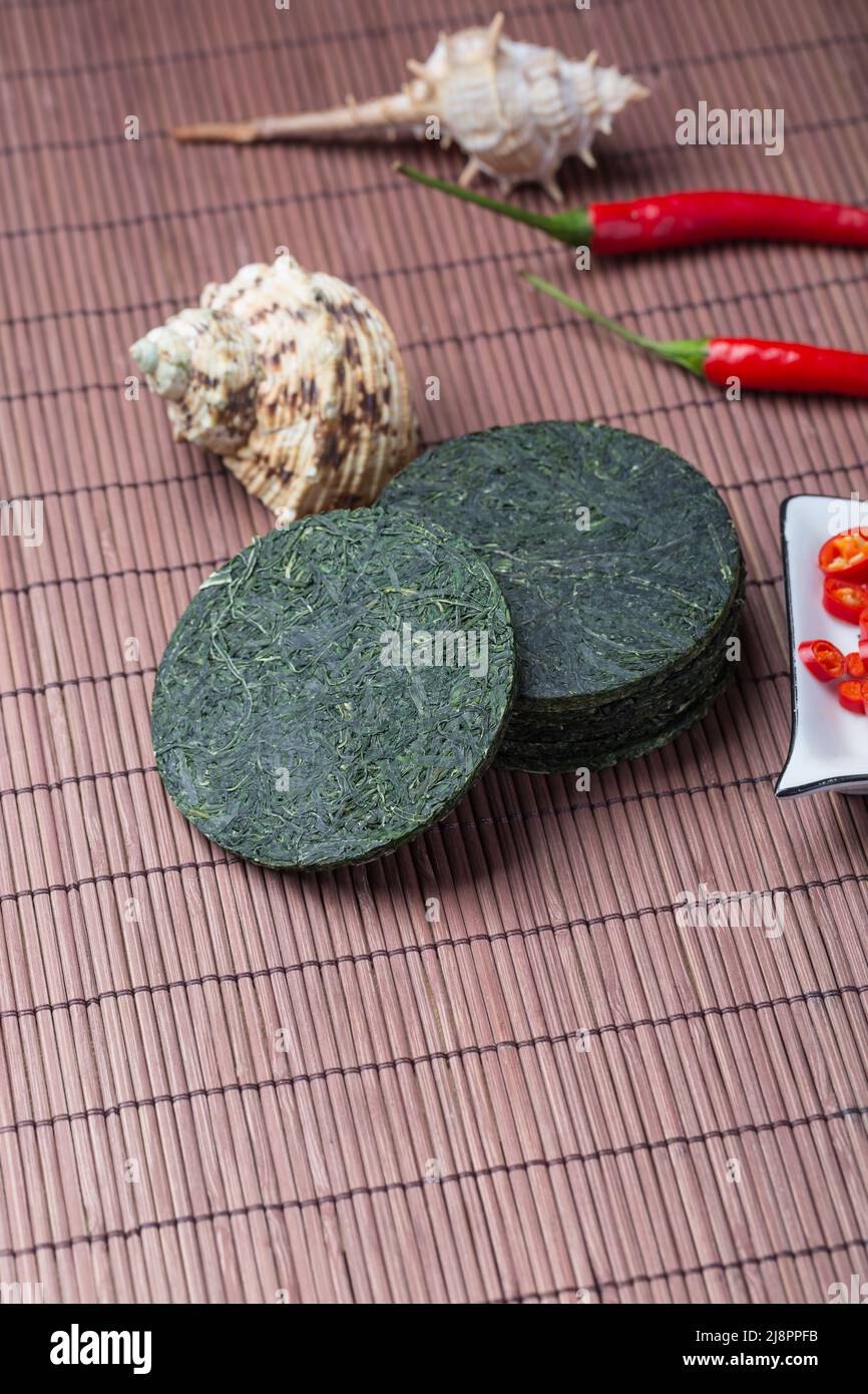 Asian Sea Food Green Kelp Silk compresso Foto Stock