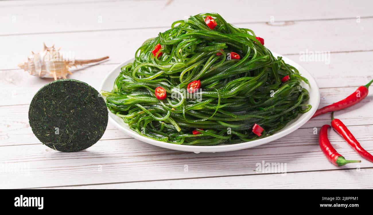 Asian Sea Food Green Kelp Silk compresso Foto Stock