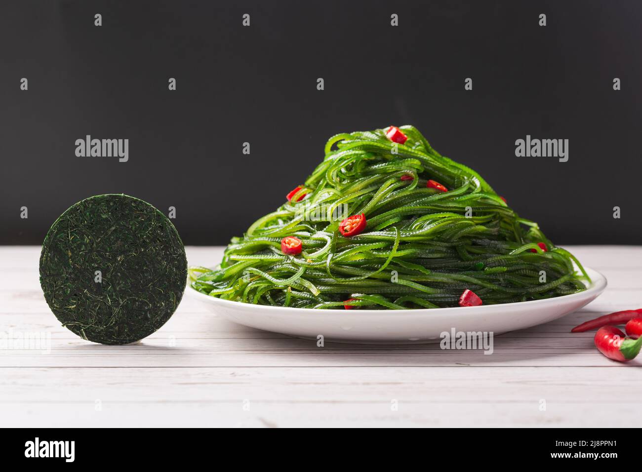 Asian Sea Food Green Kelp Silk compresso Foto Stock
