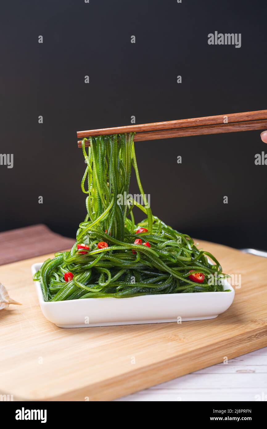 Asian Sea Food Green Kelp Silk compresso Foto Stock