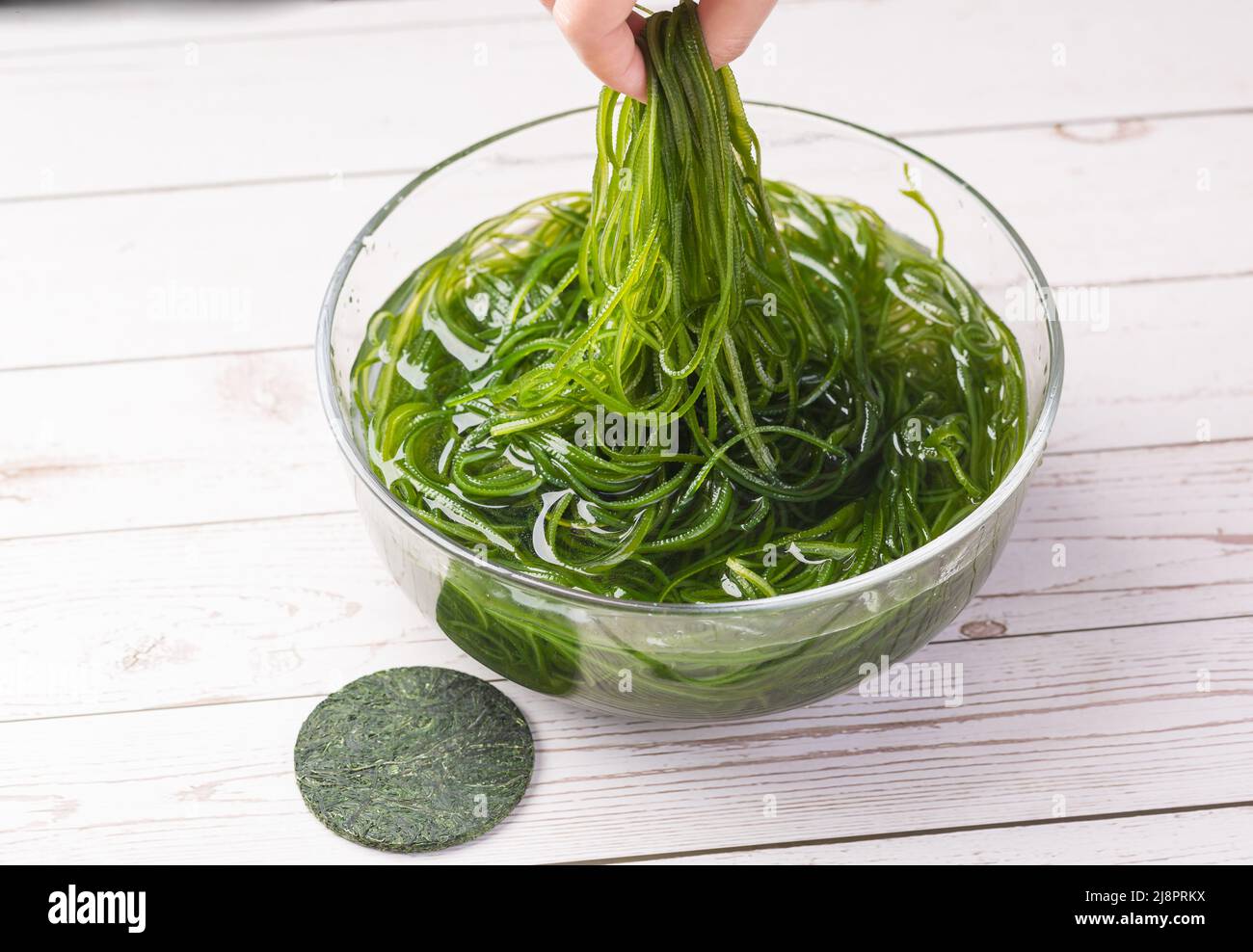 Asian Sea Food Green Kelp Silk compresso Foto Stock