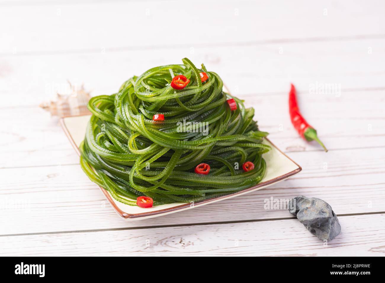 Asian Sea Food Green Kelp Silk compresso Foto Stock