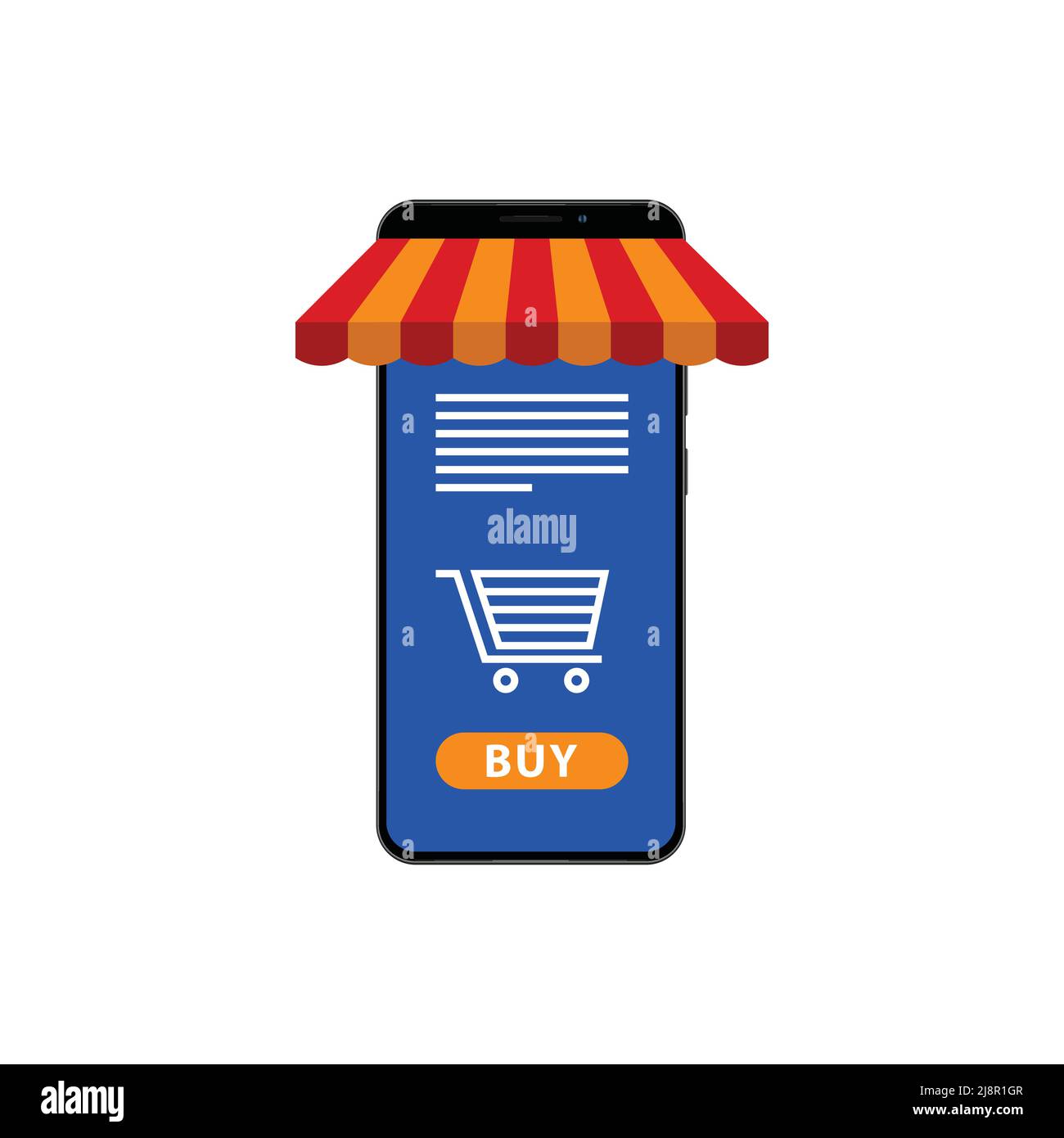 Carrello online per cellulari Acquista ora Illustrazione Vettoriale