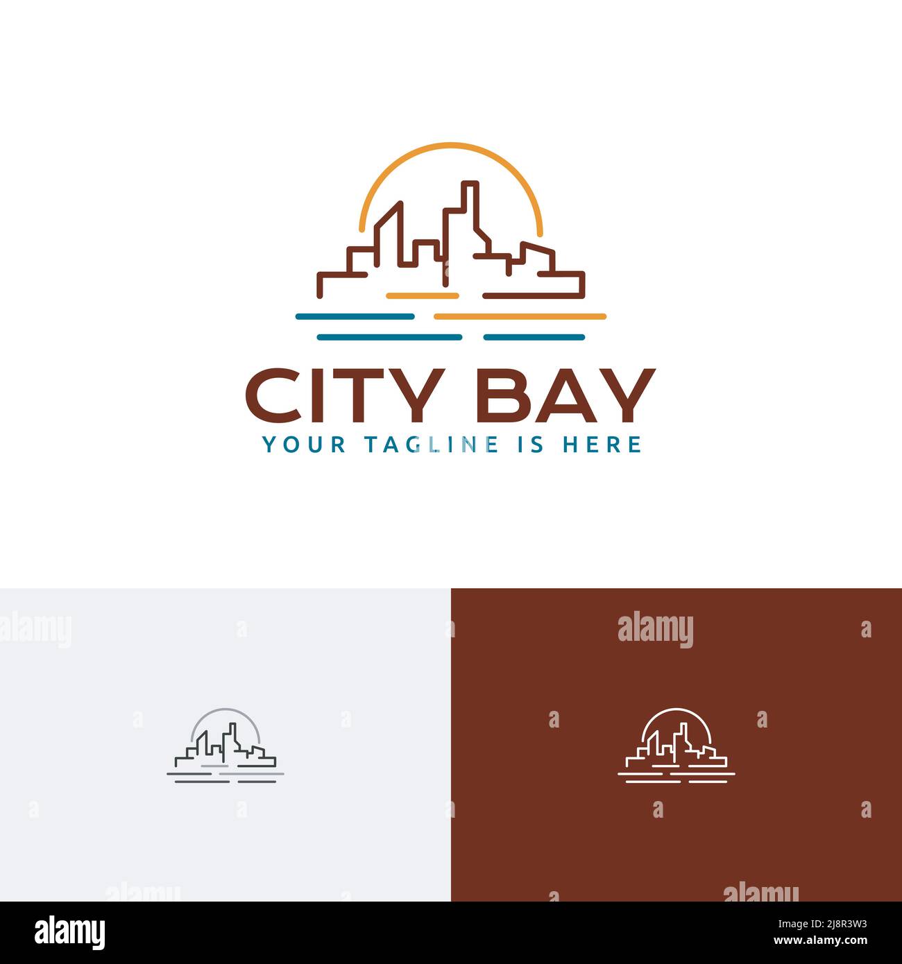 Logo della Business Line del Sun City Bay Beach Coast Sea Tour Illustrazione Vettoriale