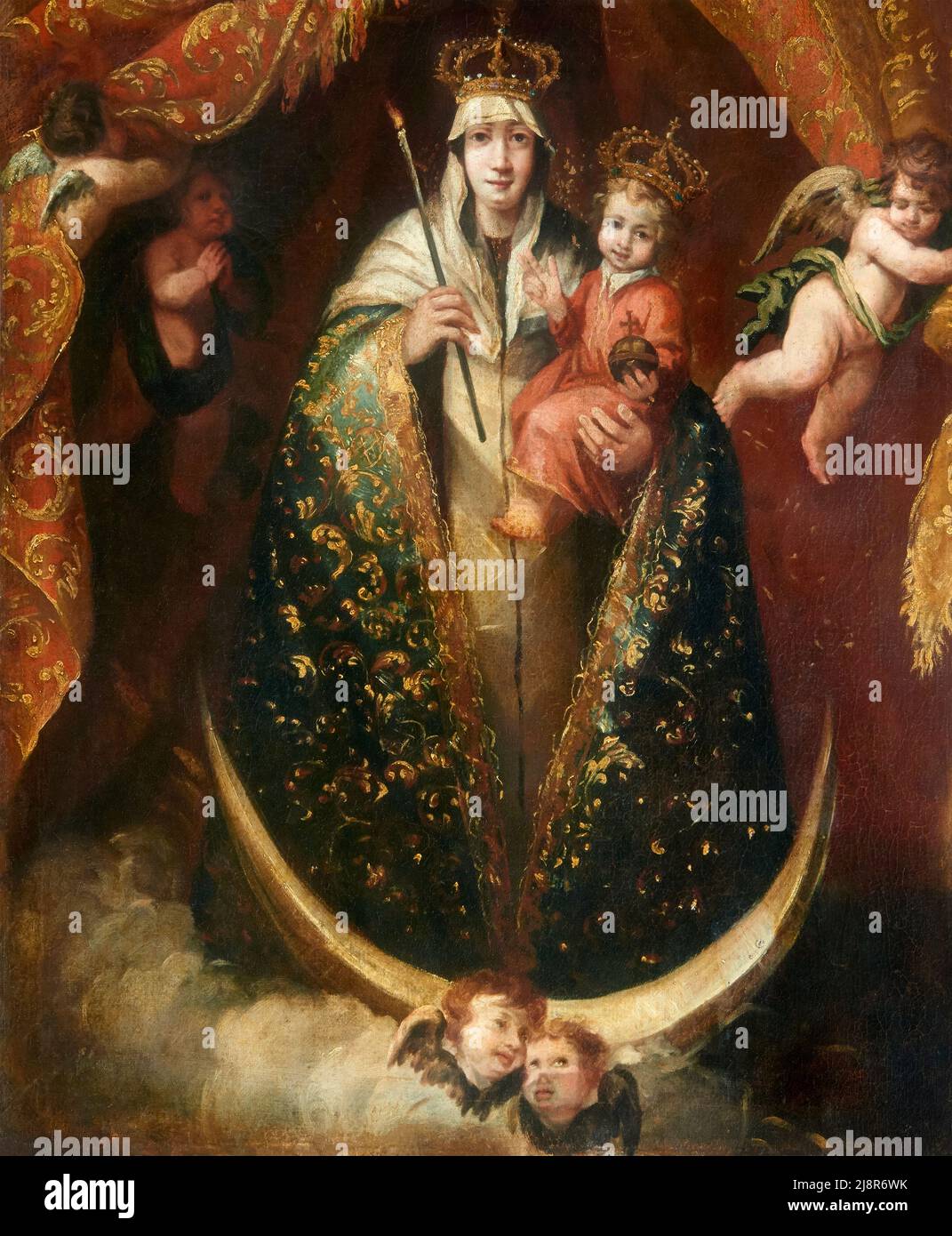 Immacolata concezione - olio su tela - pitore piemontese del XVII secolo - Torino, Italia, chiesa di San Carlo Borromeo Foto Stock