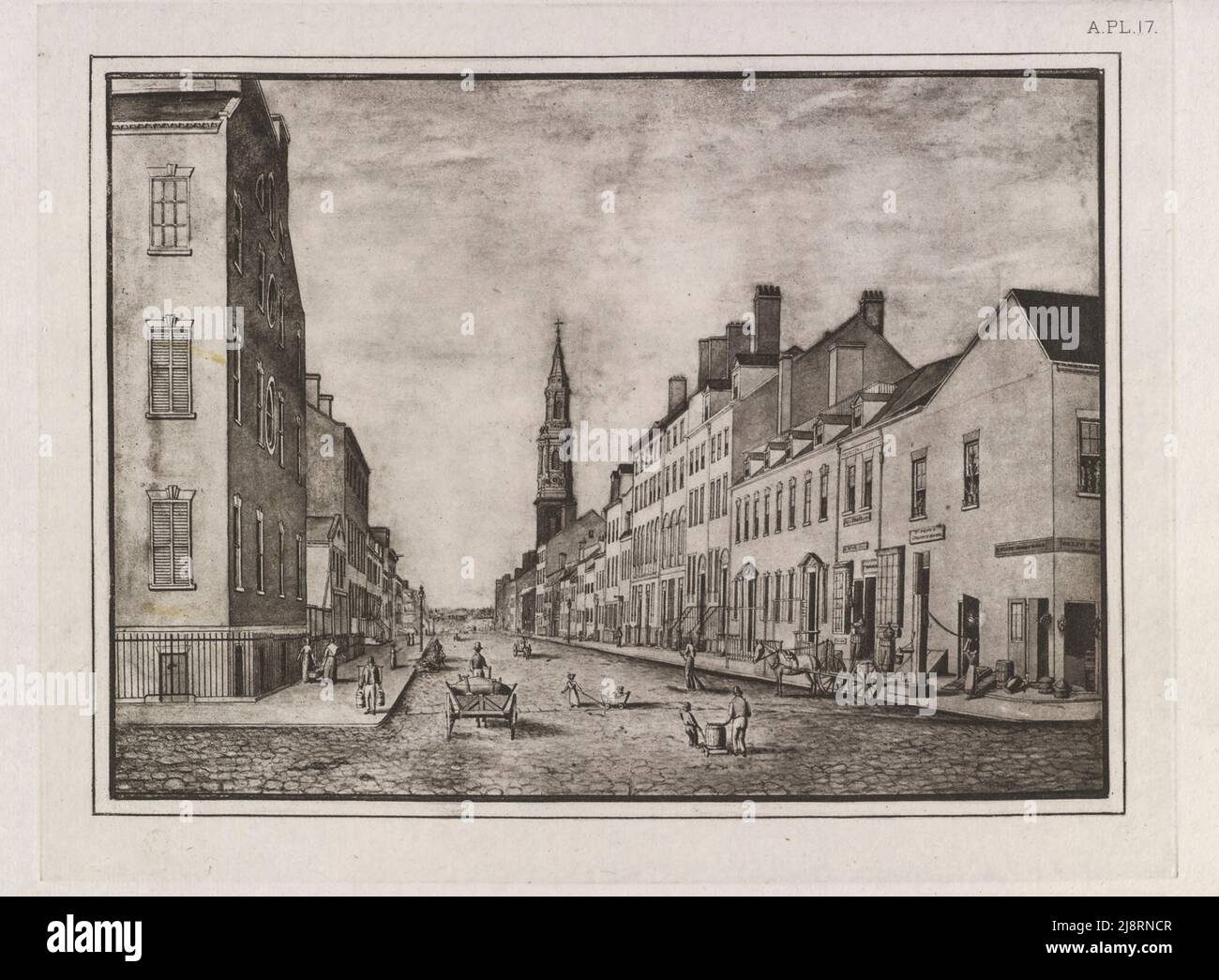 Murray Street 1822 l'iconografia di Manhattan Island, 1498-1909 compilata da fonti originali e illustrata da riproduzioni fotografiche di importanti mappe, piani, viste e documenti in collezioni pubbliche e private - Volume 3 di Isaac Newton Phelps Stokes, Editore New York : Robert H. Dodd 1918 Foto Stock