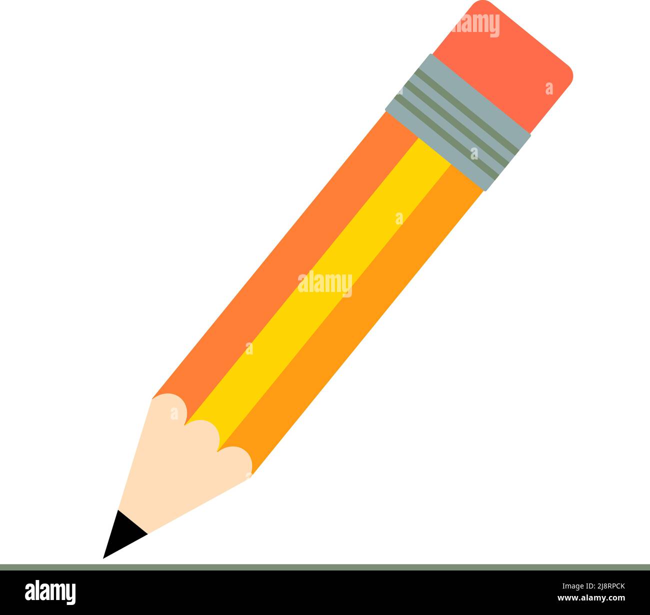 semplice matita colorata isolata su sfondo bianco, disegno piatto vettore illustrazione Illustrazione Vettoriale