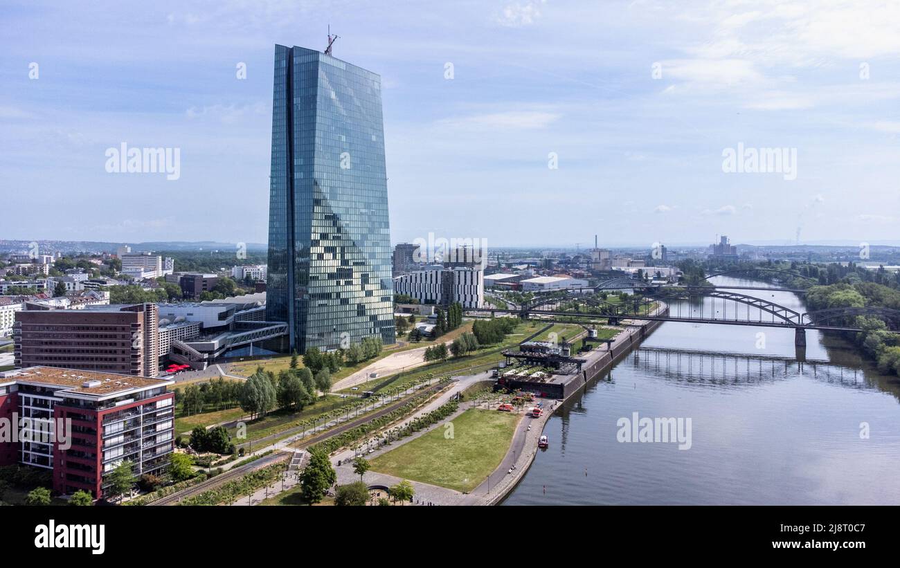 Banca centrale europea o Europäische Zentralbank (EZB), Francoforte, Germania Foto Stock