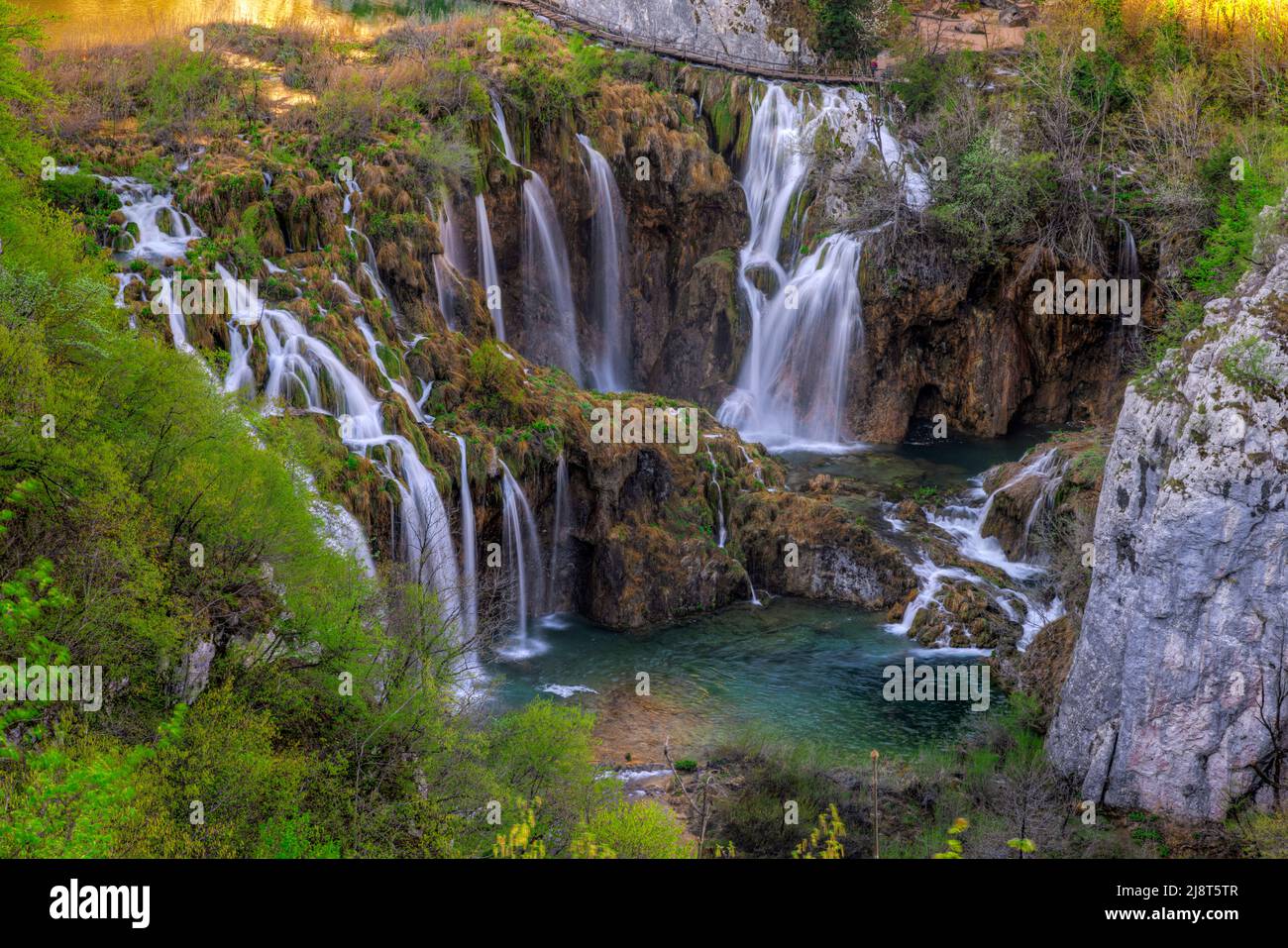 Il Parco Nazionale dei Laghi di Plitvice, Lika-Senj Affitto, Croazia, Europa Foto Stock