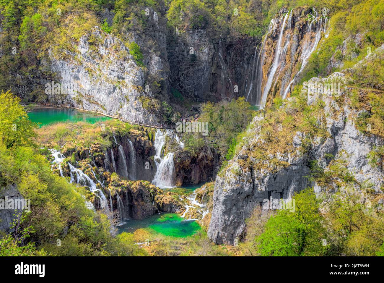 Il Parco Nazionale dei Laghi di Plitvice, Lika-Senj Affitto, Croazia, Europa Foto Stock