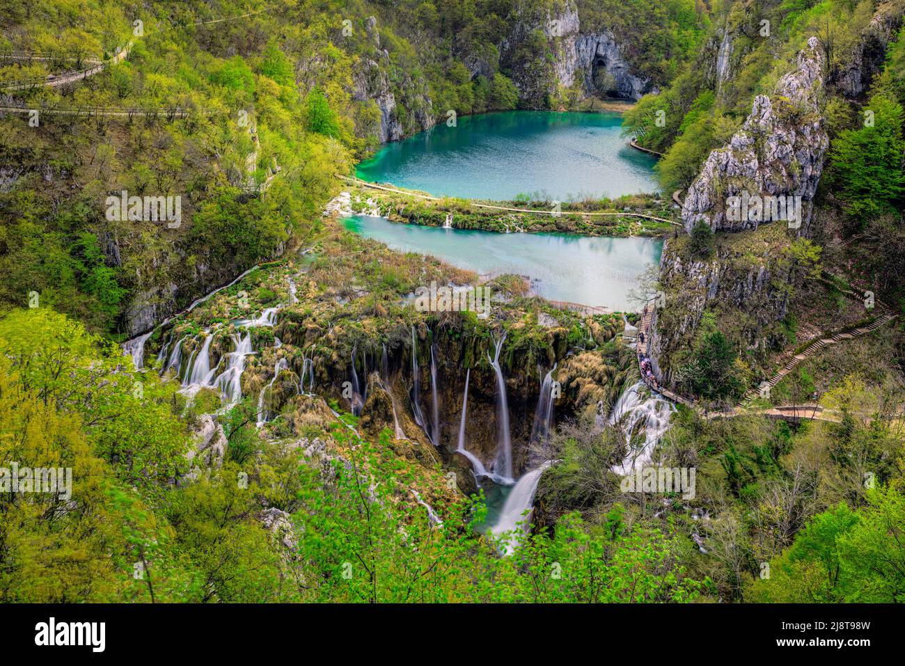 Il Parco Nazionale dei Laghi di Plitvice, Lika-Senj Affitto, Croazia, Europa Foto Stock