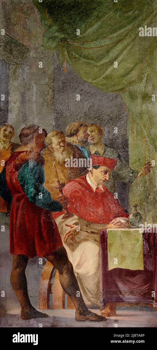 La parsimonia di San Carlo Borromeo - affianco - Umberto Marignano - 1926 - Milano, Italia,chiesa di San Giorgio al Palazzo Foto Stock