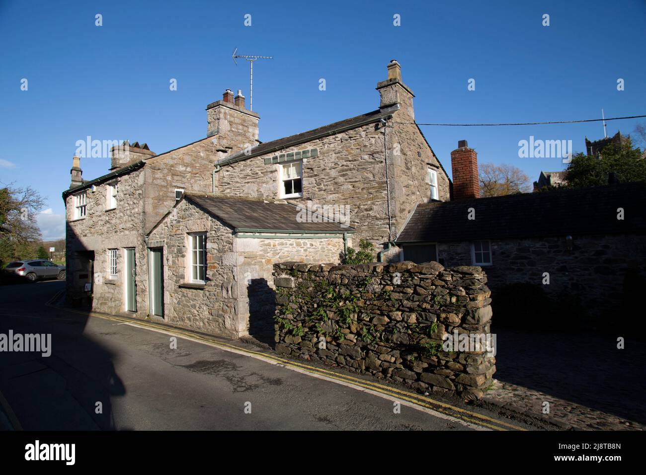 Ristorante l’Enclume nella città di Cartmel in Cumbria, Inghilterra. Il ristorante Lake District è appena diventato l'ottava struttura a tre stelle Michelin Foto Stock