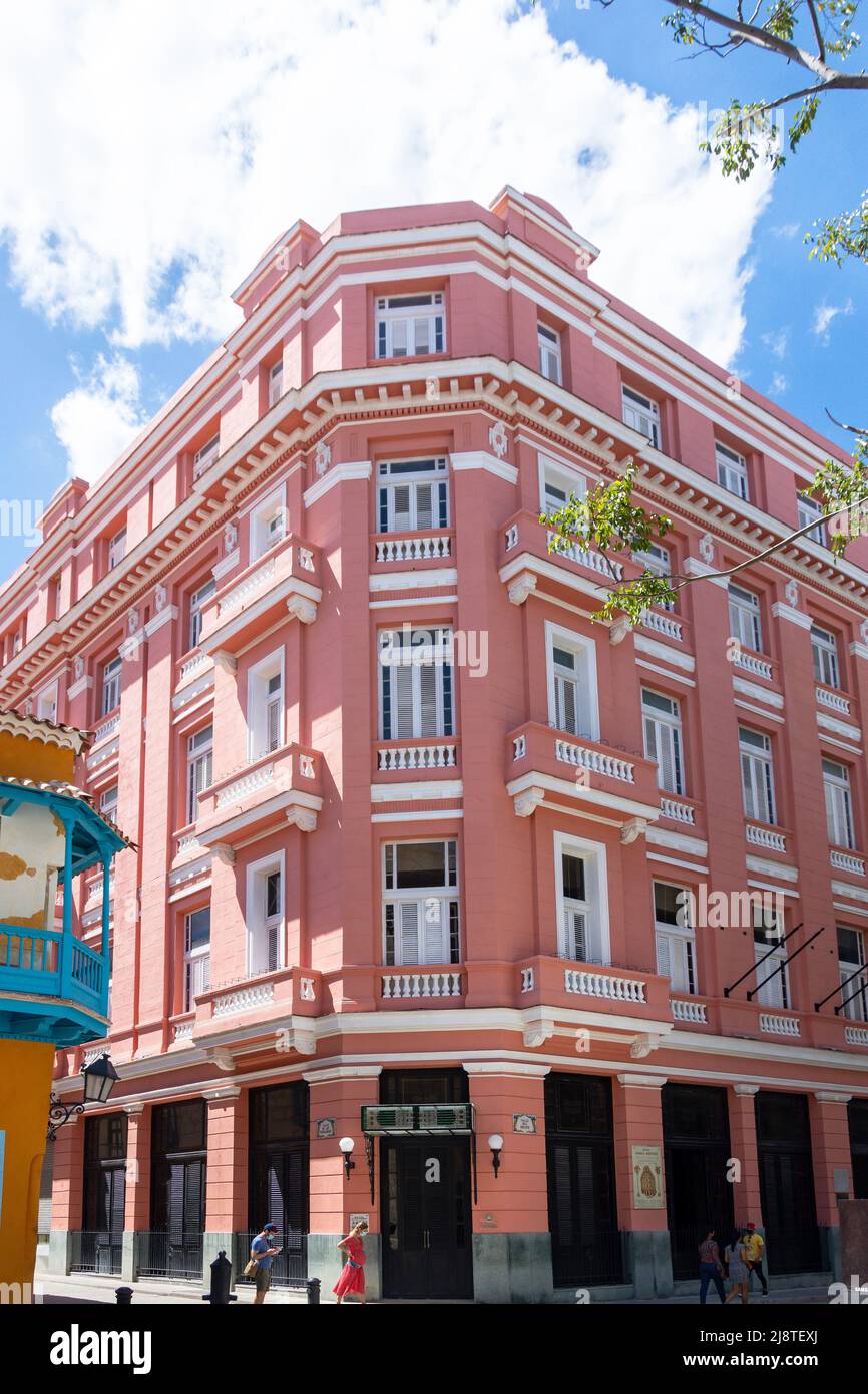 Hotel Ambos Mundos, Calle del Obispo, l'Avana Vecchia, l'Avana, la Habana, Repubblica di Cuba Foto Stock