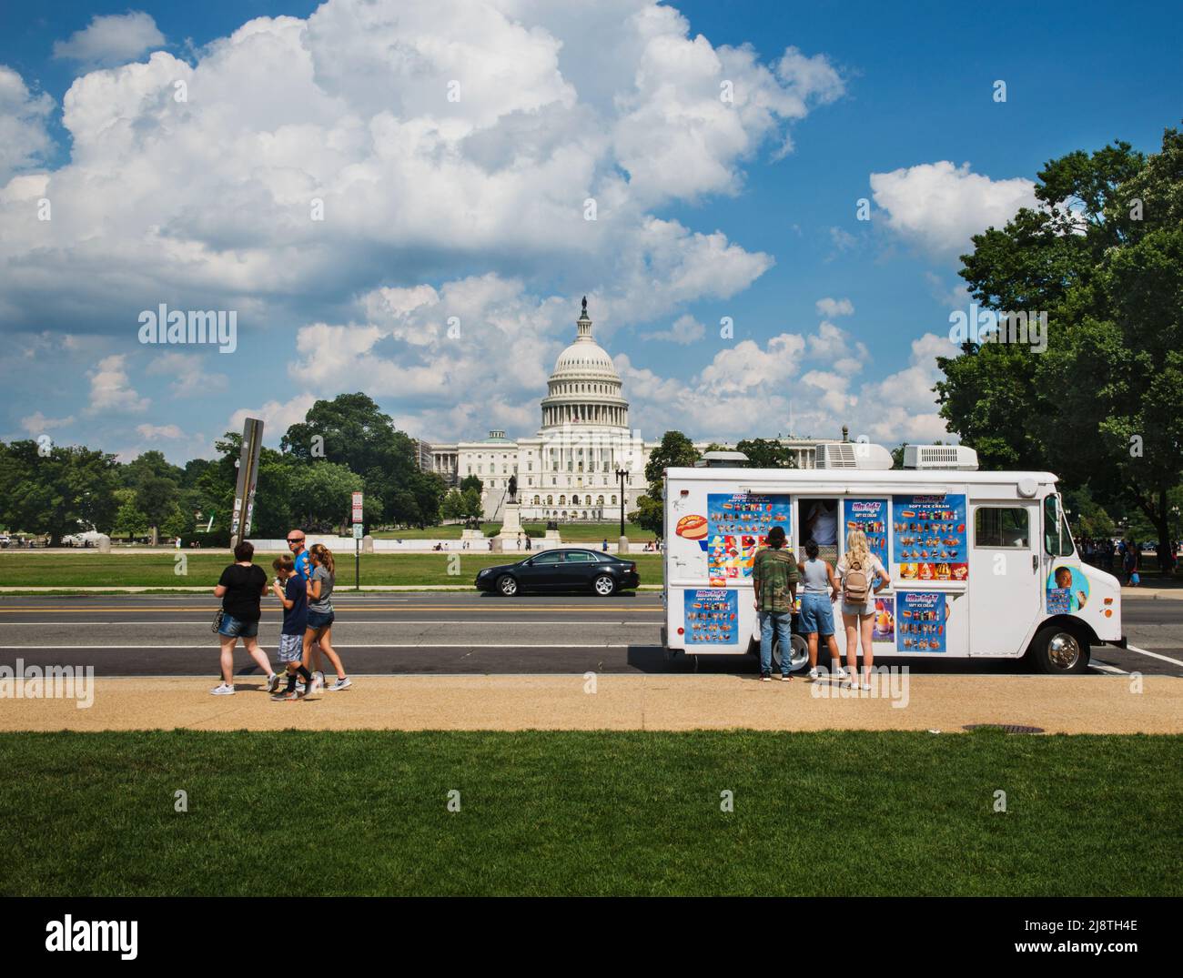 Ice cream Truck di fronte al palazzo della capitale, Washington DC, Stati Uniti Foto Stock