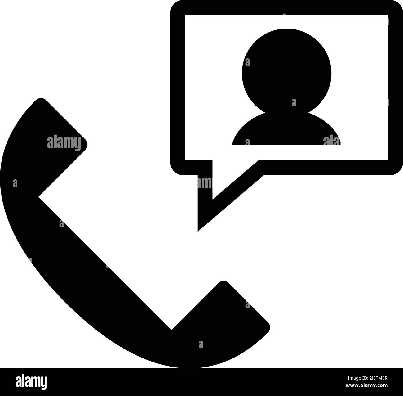 Icone del telefono e dei contatti. Vettore modificabile. Illustrazione Vettoriale