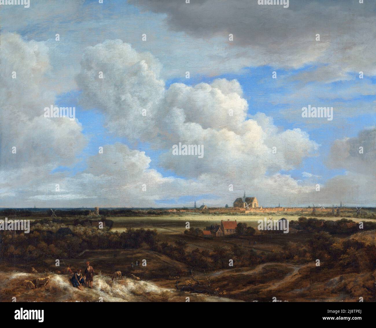 Jacob van Ruisdael. "Una vista panoramica di Haarlem" del pittore olandese dell'età dell'oro, Jacob Isaackszoon van Ruisdael (c.. 1629-1682), olio su tela, c. 1660 Foto Stock