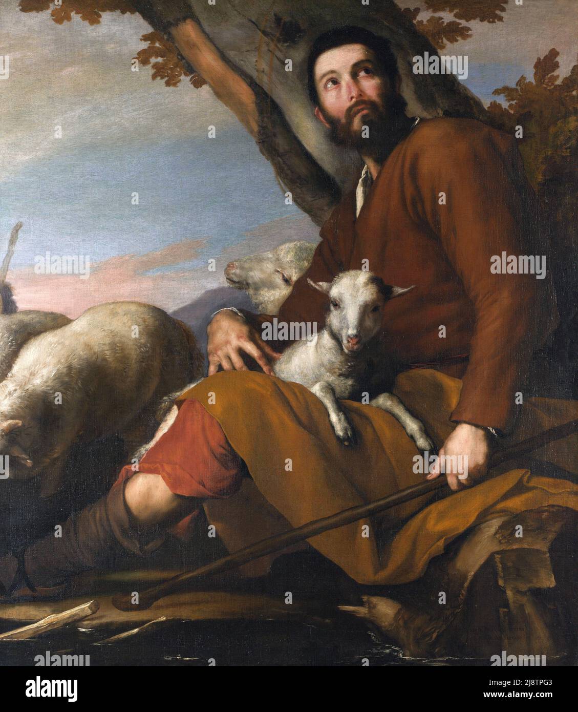 Giacobbe con il gregge di Labano di Jusepe de Ribera (Jose de Ribera c.1588/91- 1652/6), olio su tela, c.. 1638 Foto Stock