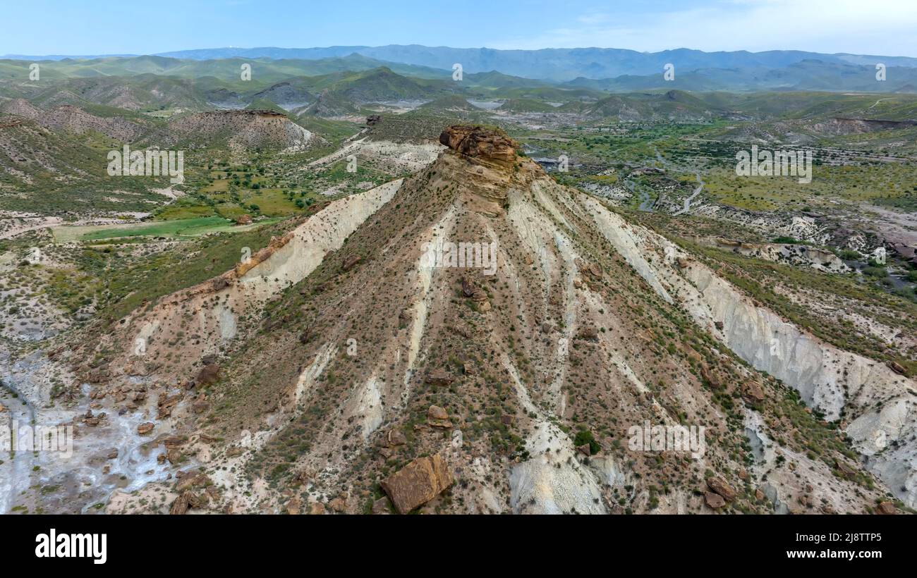 Vista dell'immenso deserto di Taberna in provincia di Almeria, Spagna Foto Stock