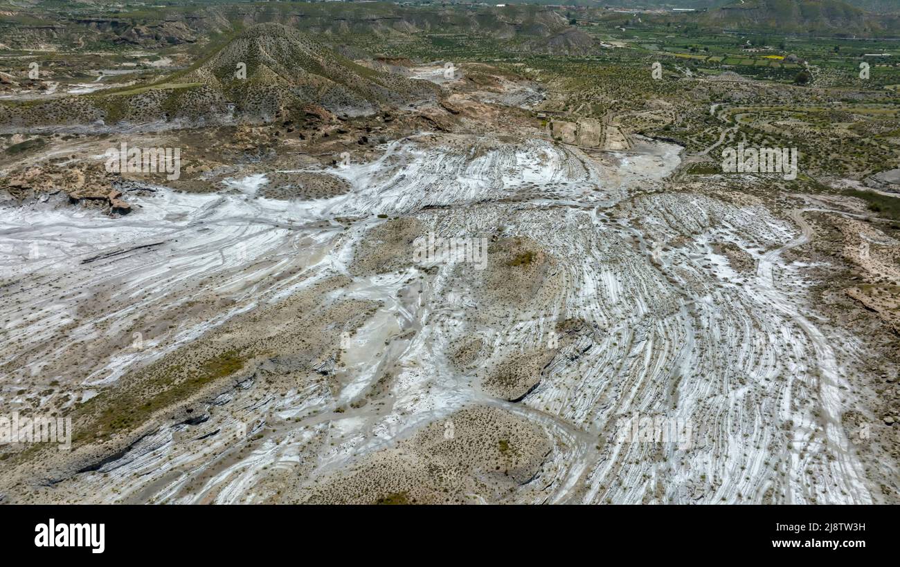 Vista dell'immenso deserto di Taberna in provincia di Almeria, Spagna Foto Stock