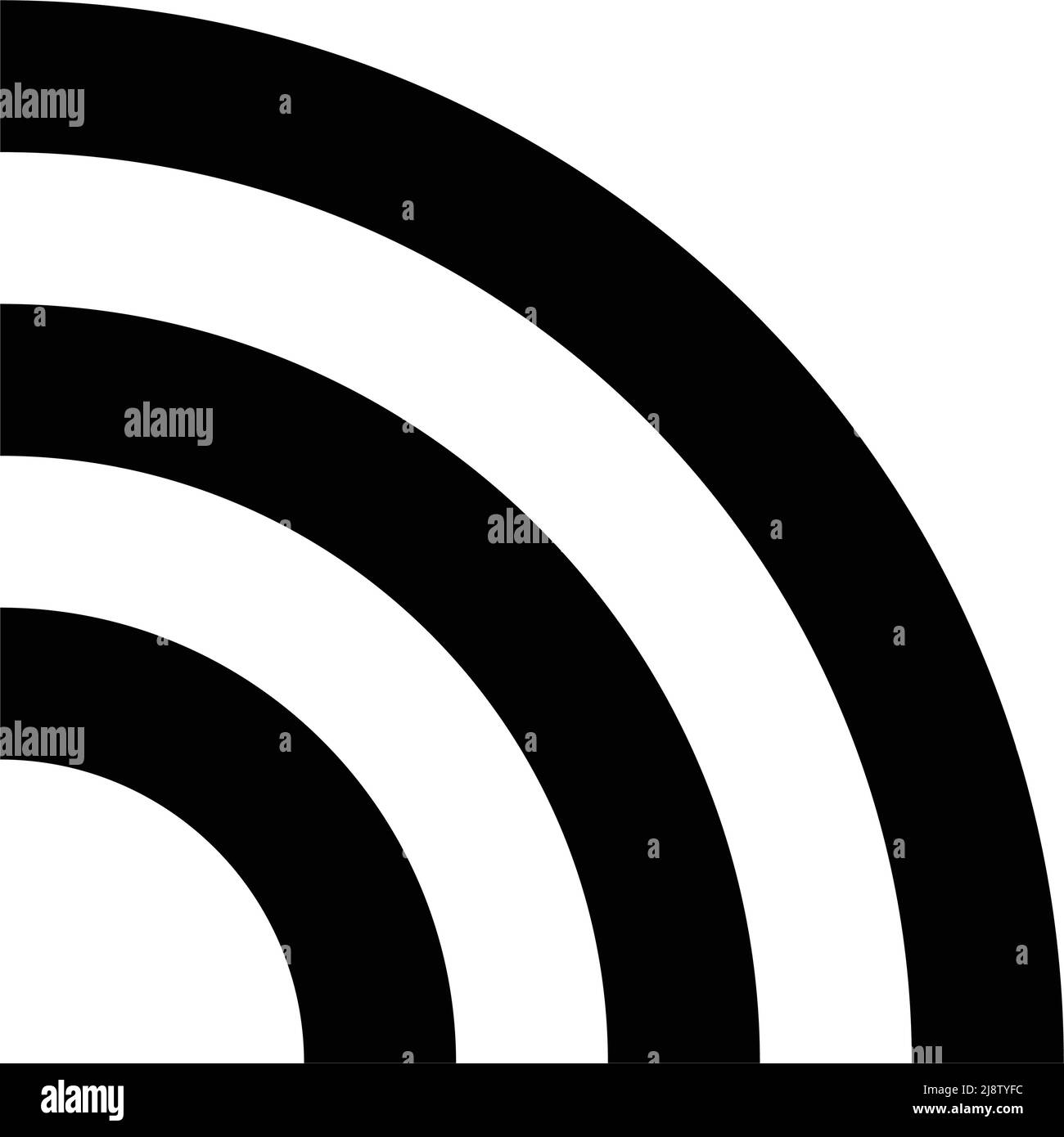 Semplice icona a forma d'onda della radio nera. Vettore modificabile. Illustrazione Vettoriale
