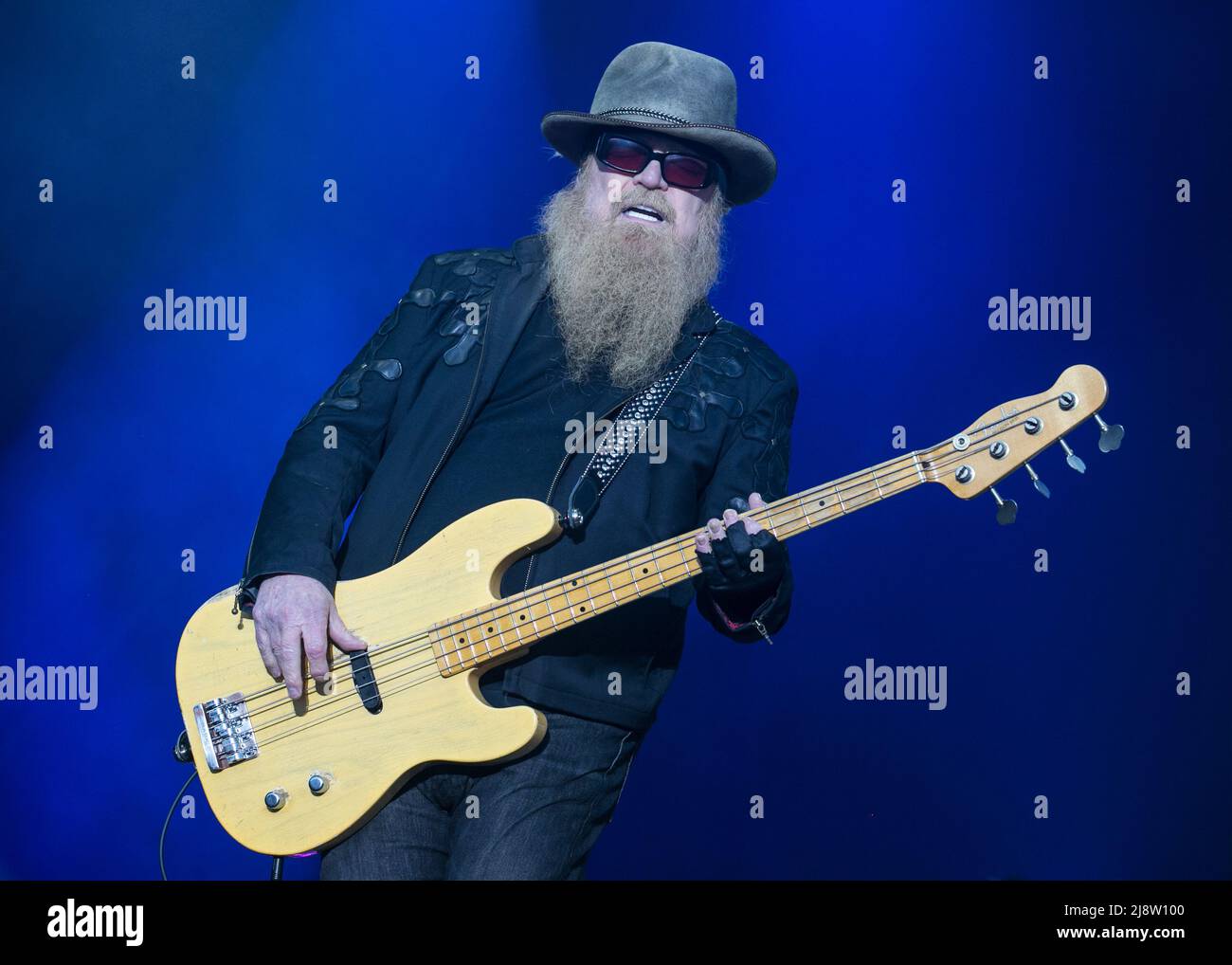 ZZ Top performance live sul palco Foto Stock