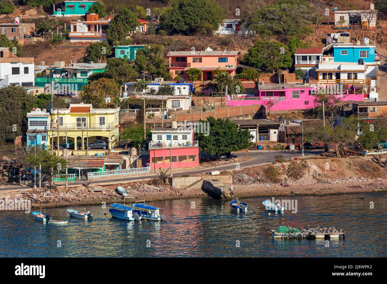 Isola di pietra, Porto di Mazatlan, Sinaloa, Messico Foto Stock