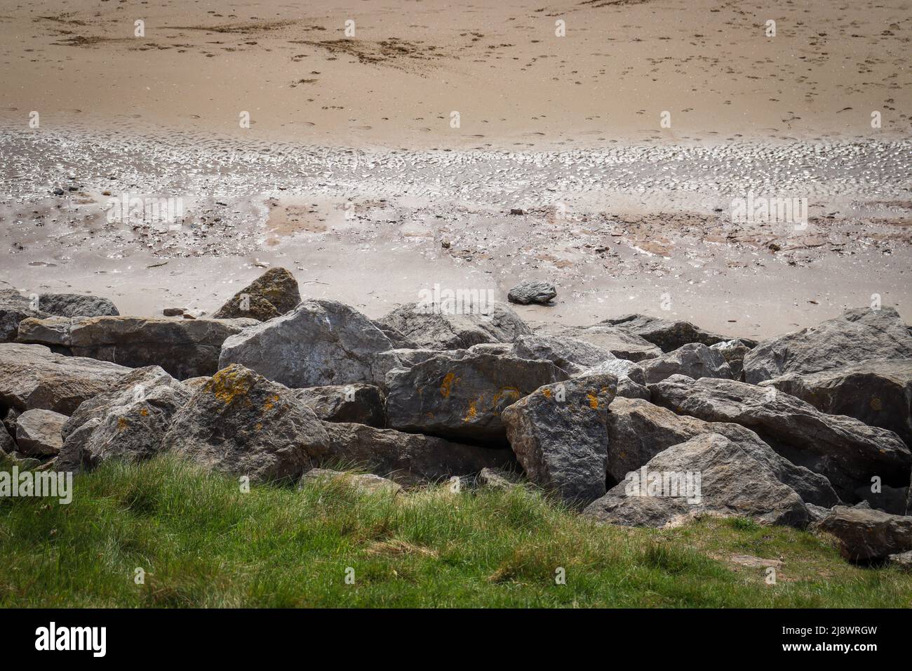 Spiaggia di sabbia vicino Thurstaston, Wirral Foto Stock