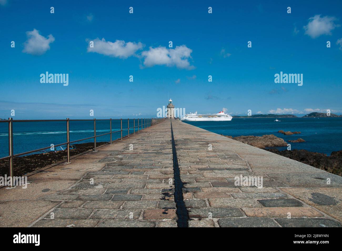 Muro del porto di Saint Peter Port - Guernsey Foto Stock