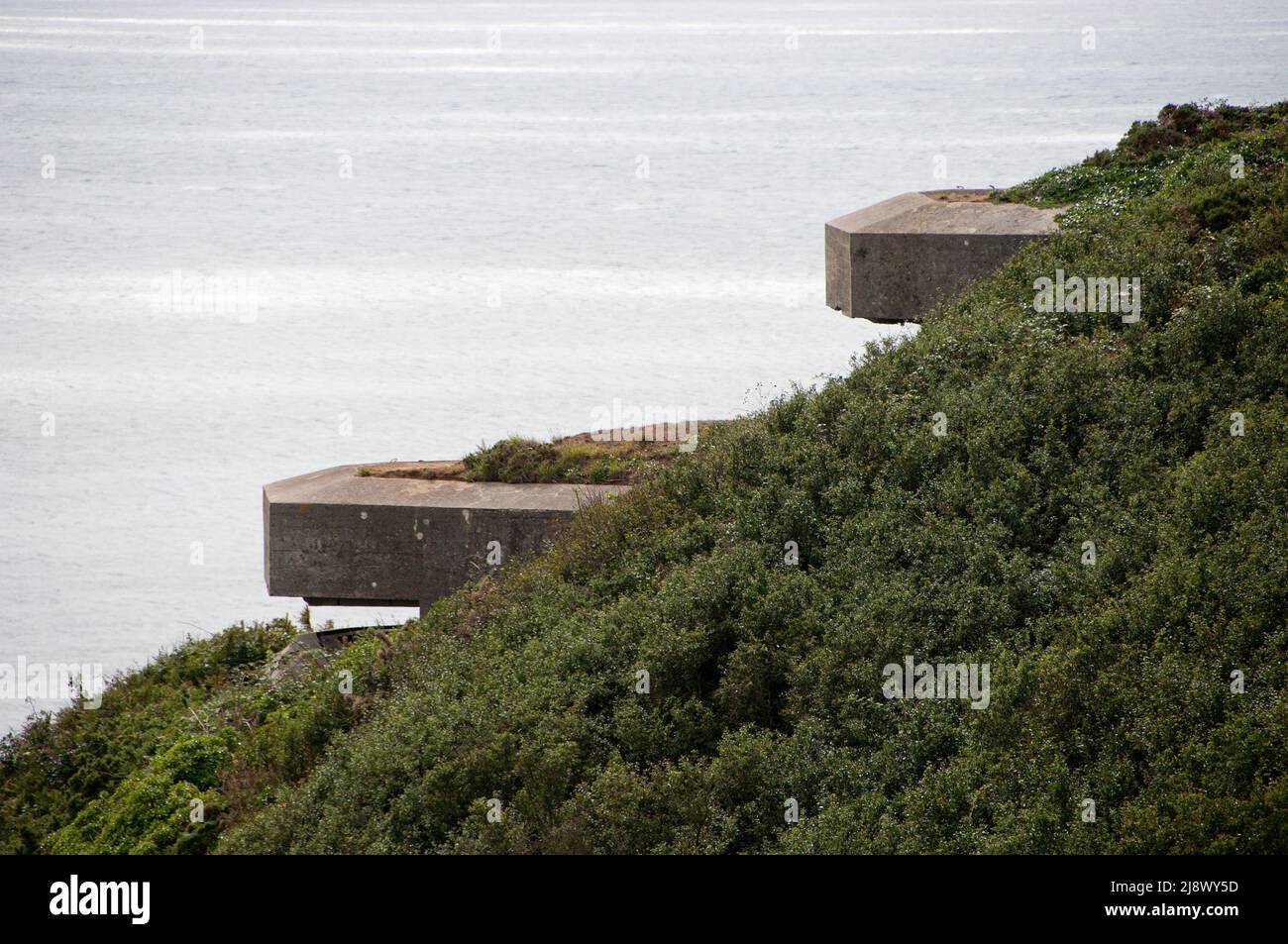 Fortificazione militare tedesca del WW2 nei pressi di San Martino - Guernsey Foto Stock