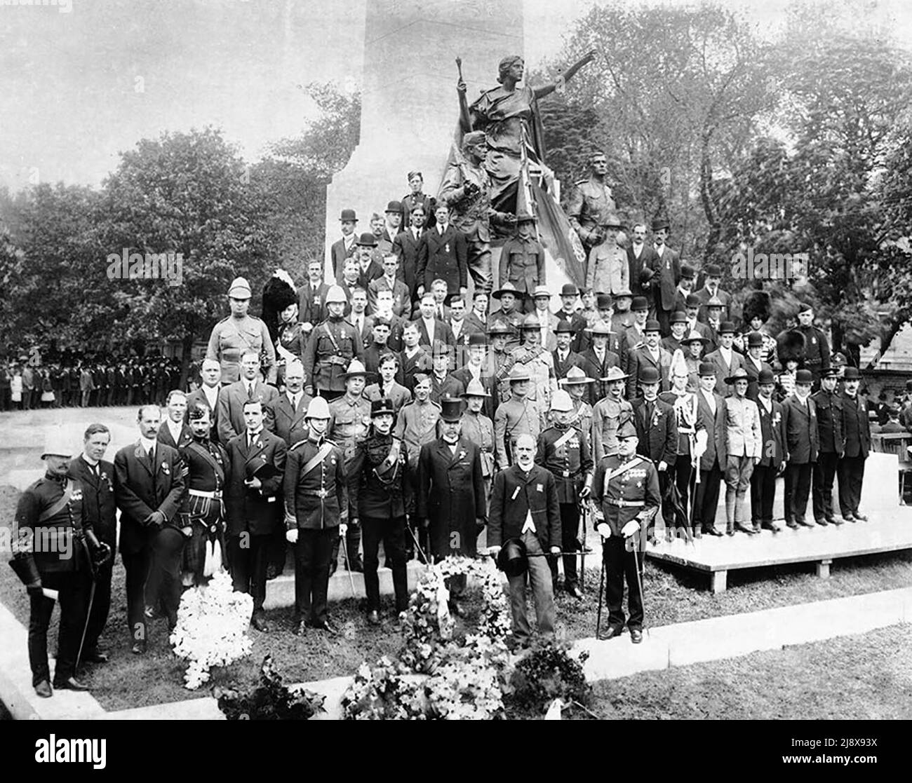 South African War Memorial svela su Queen Street, Toronto, Ontario, Canada ca. 1910 Foto Stock