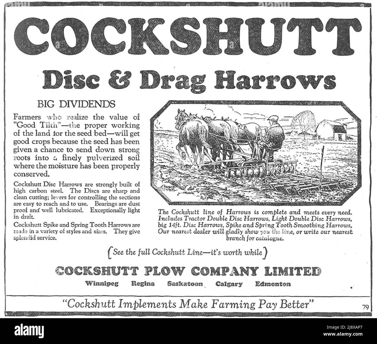 Cockshutt arow ad ca. Maggio 1927 Foto Stock