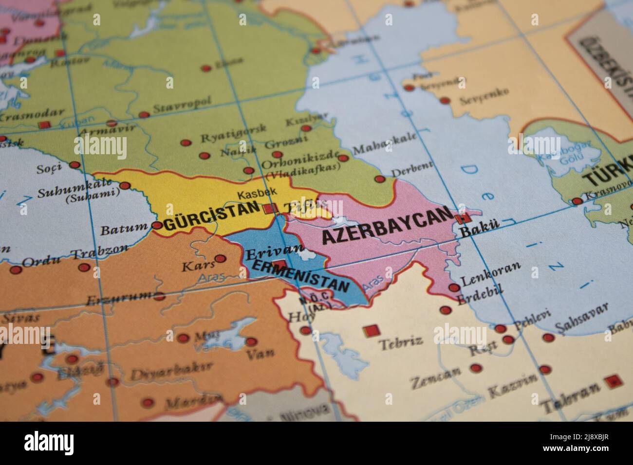 Una mappa di Caucasia Foto Stock