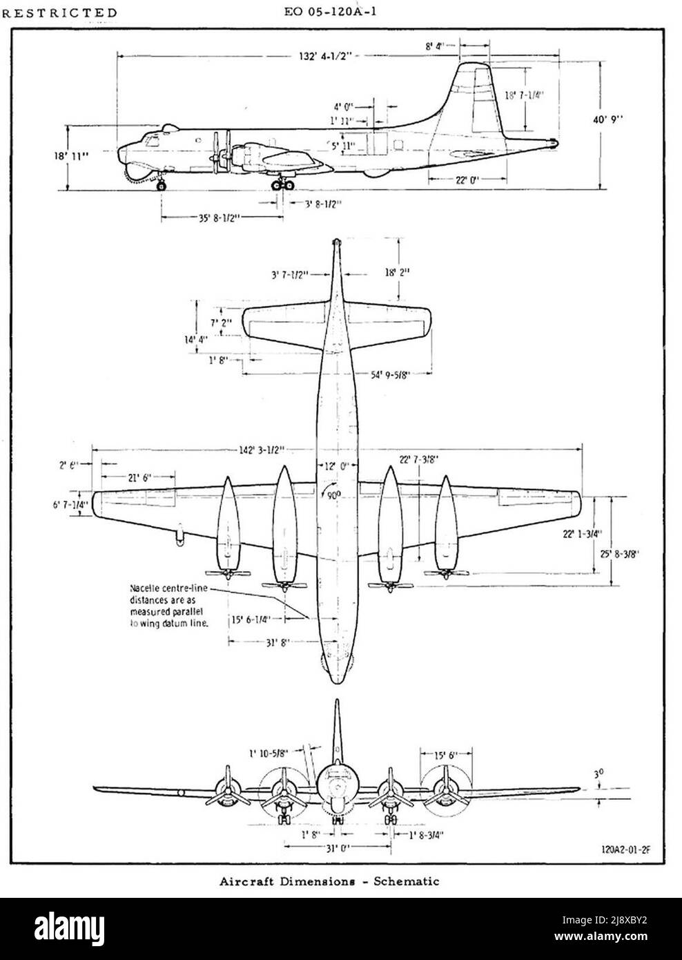 Canadair CP-107 Argus disegno da aereo Manuale ca. 1962 Foto Stock
