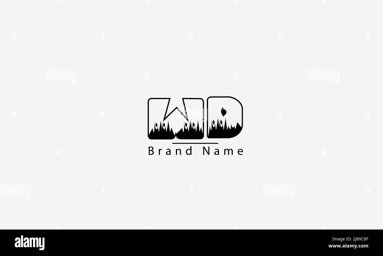 Lettere alfabetiche iniziali logo monogramma WD DW W D Illustrazione Vettoriale