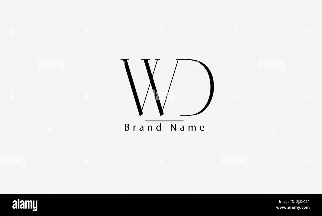 Lettere alfabetiche iniziali logo monogramma WD DW W D Illustrazione Vettoriale