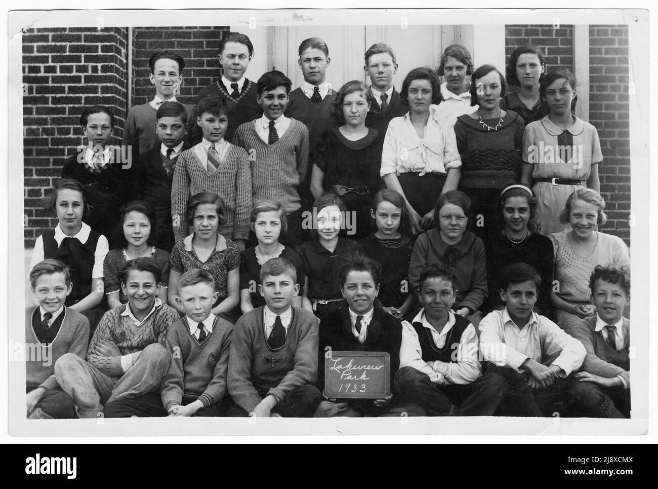 Gli studenti della scuola Lakeview Park, Toronto Township (Mississauga), Peel County ca. 1933 Foto Stock